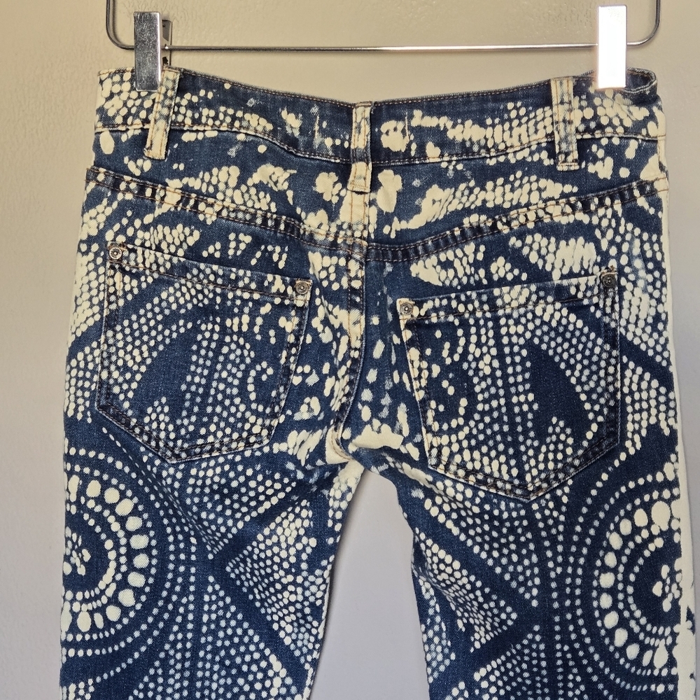 Free People Discharge Bali Flare Jeans Blue Boho Hippie Low Rise Size 24 - Picture 7 of 10
